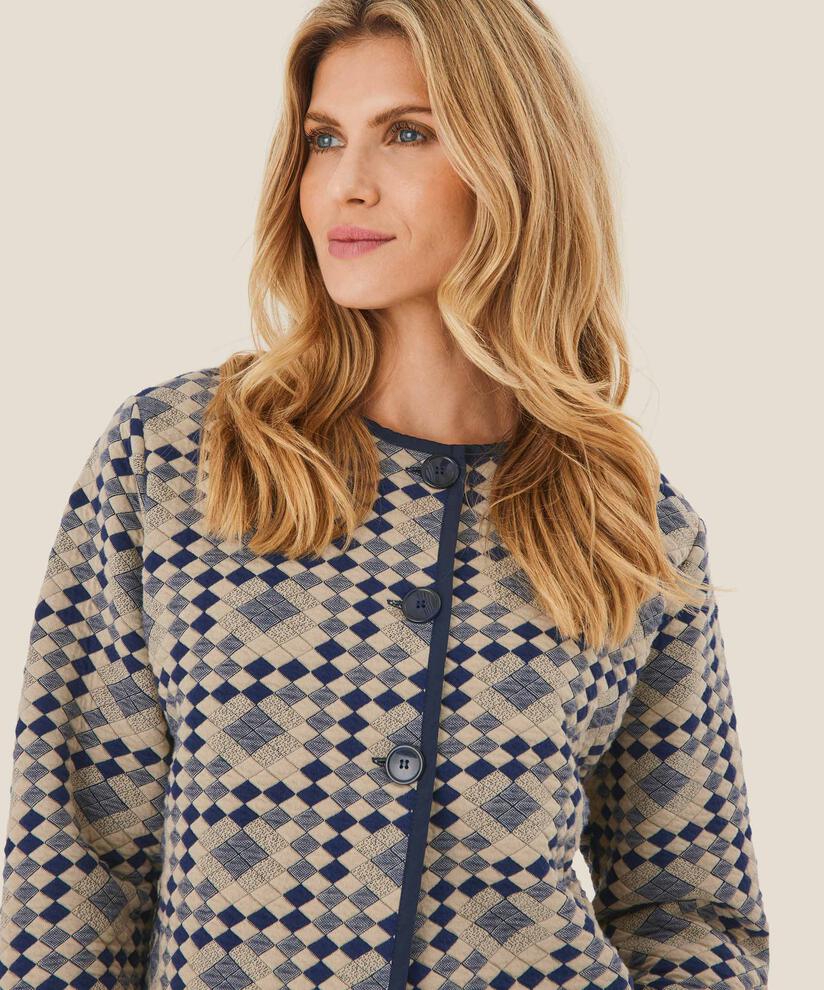 weiche Steppjacke aus Baumwolljersey, Maritime Blue