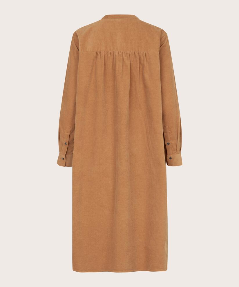 Hemdkleid aus Samt mit Eingrifftaschen, Chipmunk