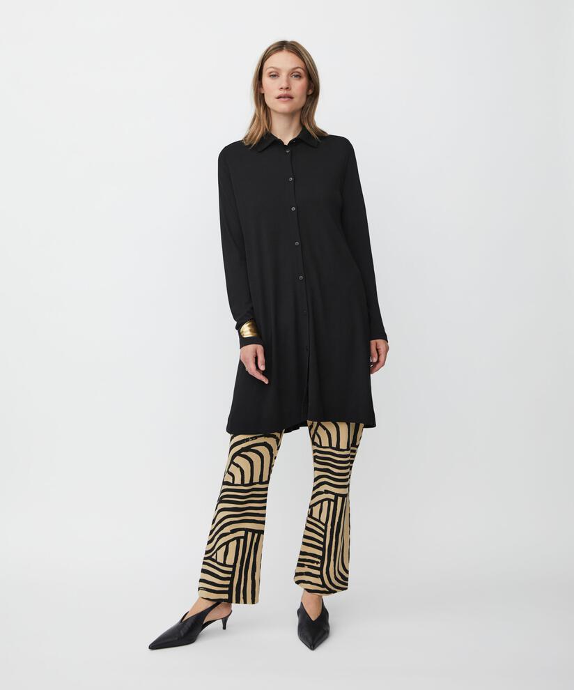 Jersey-Shirt mit langen Ärmeln, Black