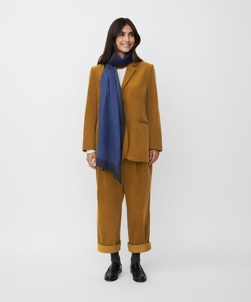 zweifarbiger Schal aus reiner Wolle, Bijou Blue
