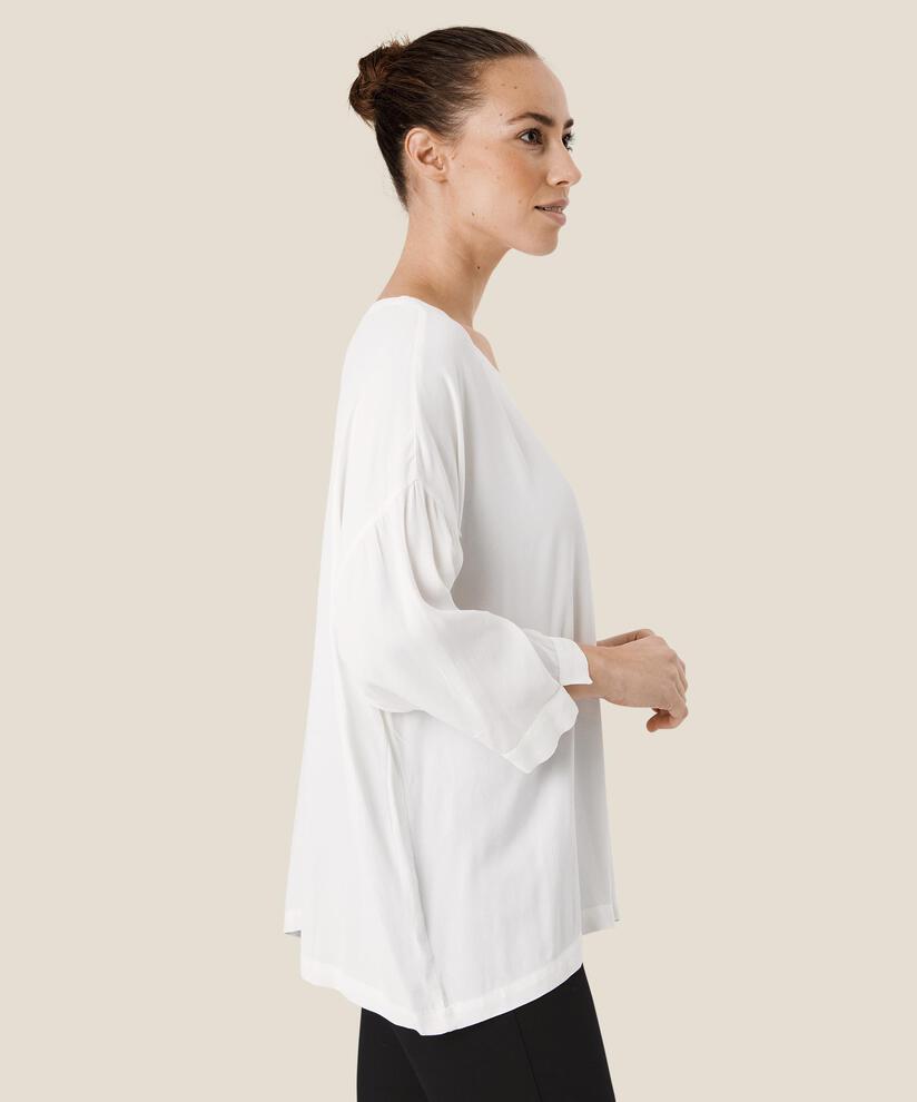 Viskosebluse Mit 3/4 Ärmeln, Cream