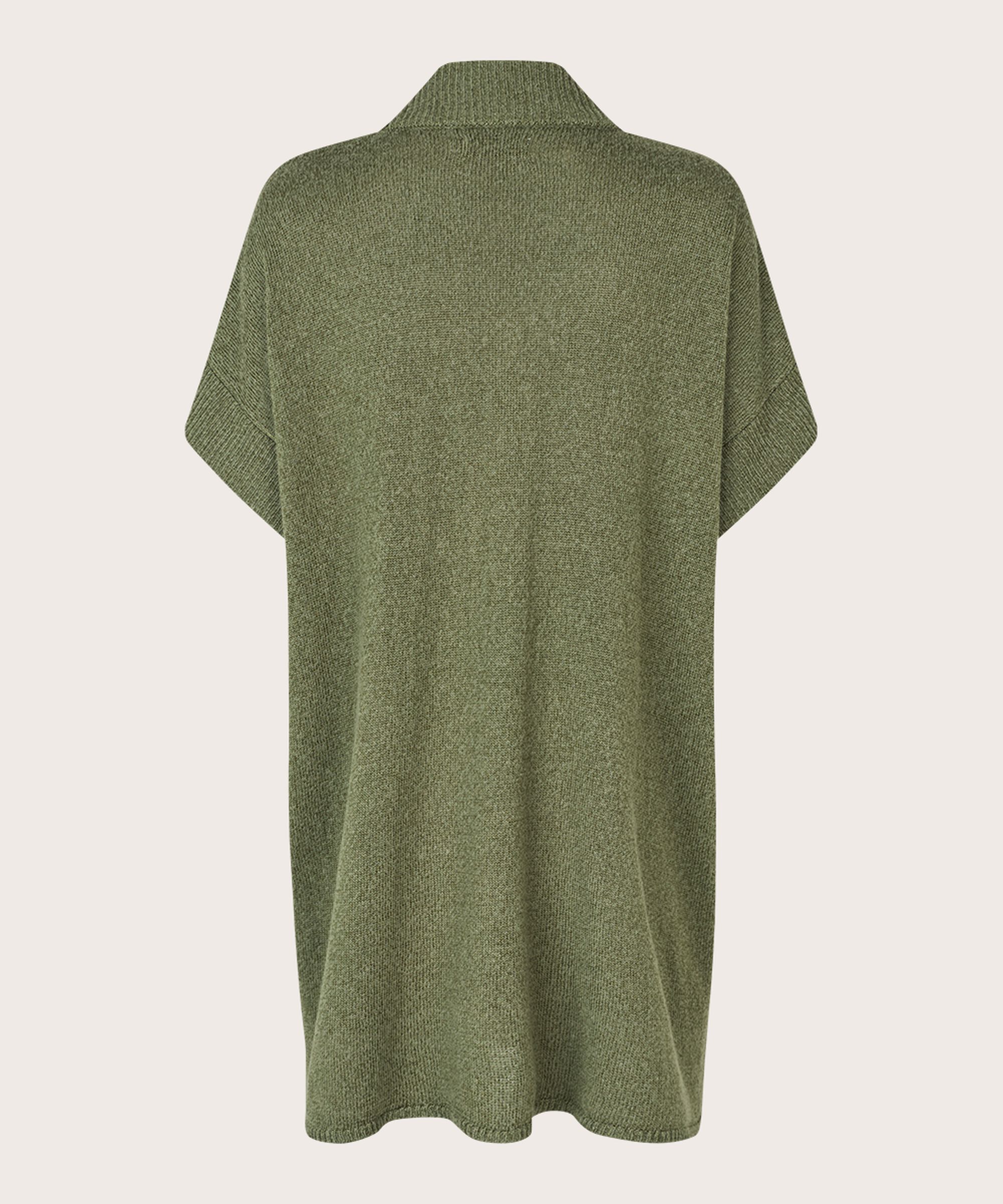 lange offene Weste mit kurzen Ärmeln, D. Lichen Green