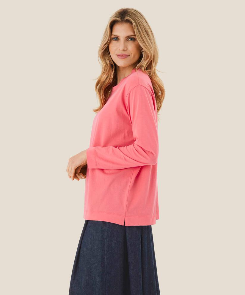 Langarmshirt aus Baumwolle, Calypso Coral