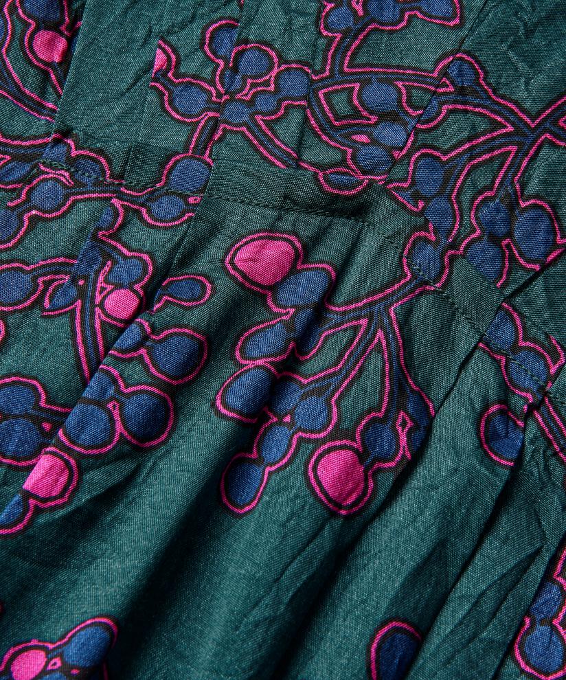 Bedrucktes Viskosekleid mit V-Ausschnitt, Reflect Pond
