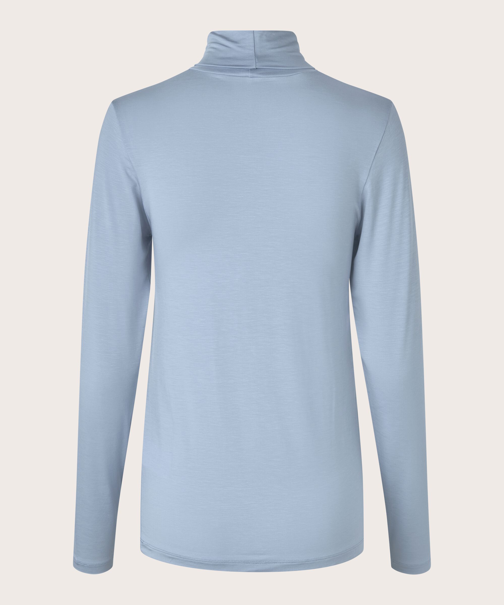 Rollkragenbluse Aus Weichem Jersey, Blue Fog
