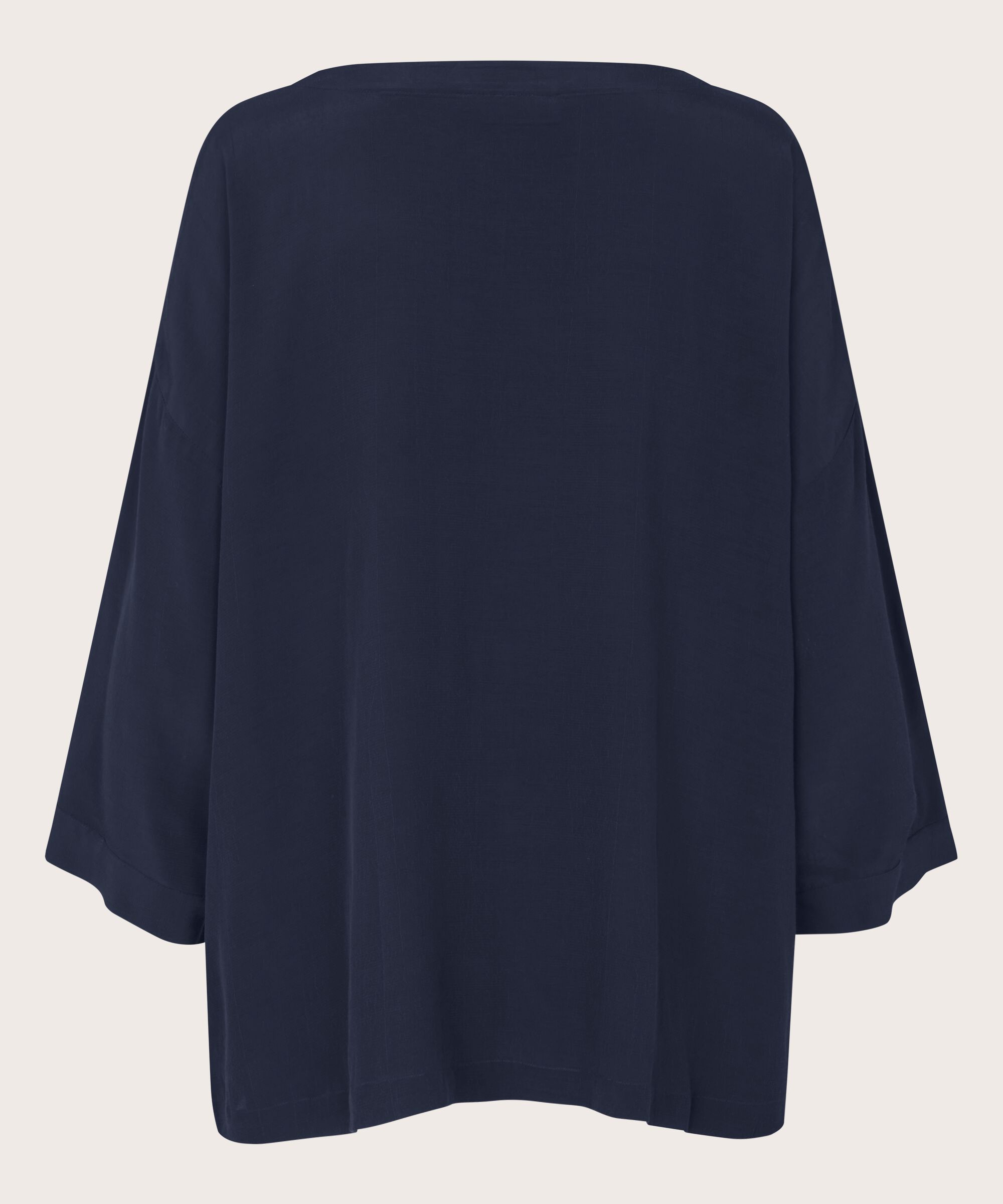 Viskosebluse Mit 3/4 Ärmeln, Navy Blazer
