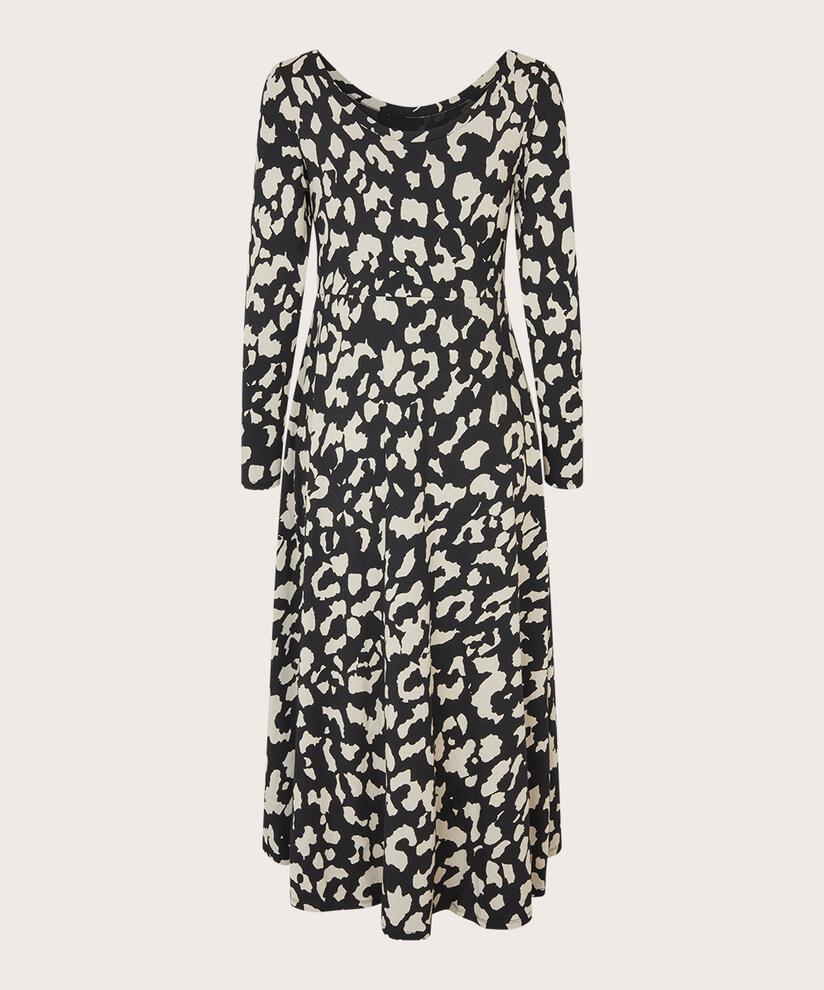 Jerseykleid Mit Langen Ärmeln Und Rundhalsausschnitt, Black