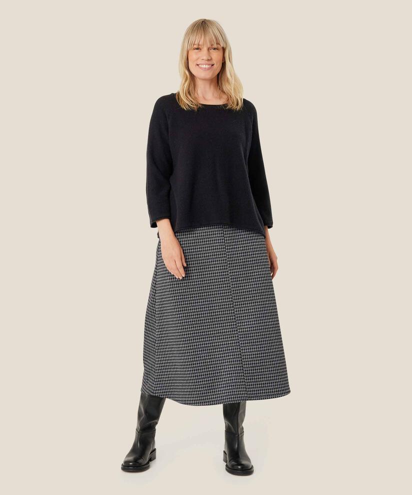 Rock aus schwerem Jersey mit elastischem Bund, Black