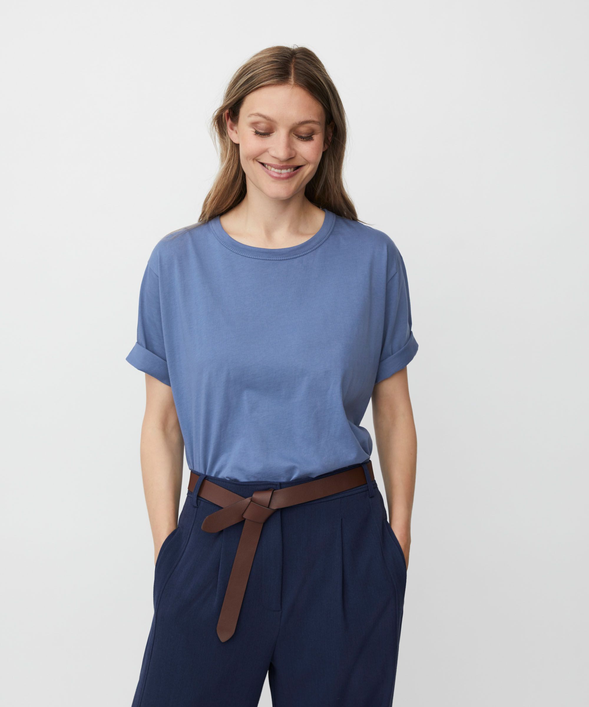 T-shirt Mit Rundhals, Bijou Blue