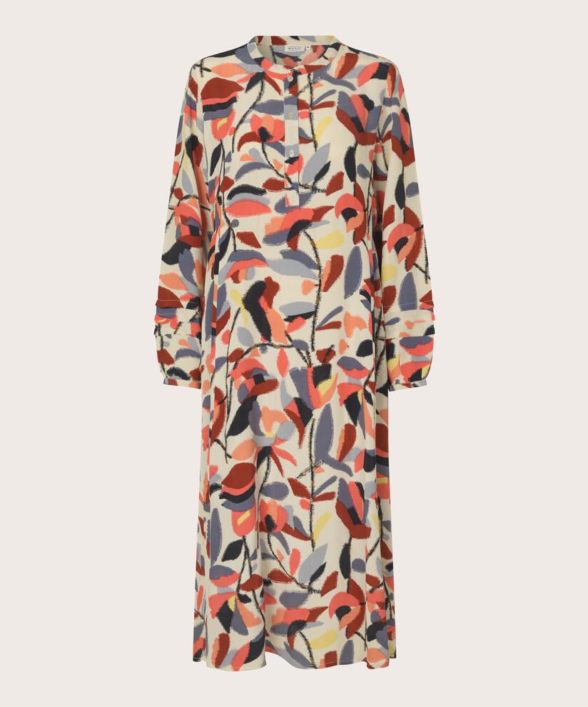 Viskosekleid mit Seitenfalten, Calypso Coral