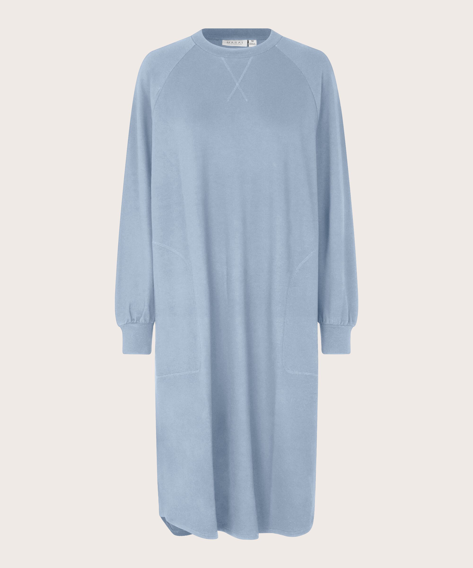 lässiges Jerseykleid mit Rund hals, Blue Fog