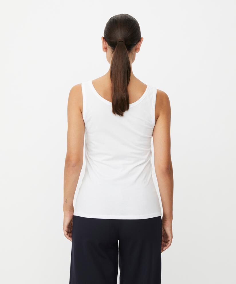 tailliertes Tanktop aus Stretch-Jersey, White