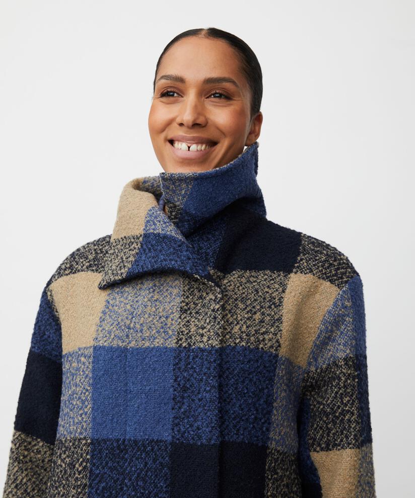 Mantel aus Wollmischung mit Thermofutter, Navy Blazer