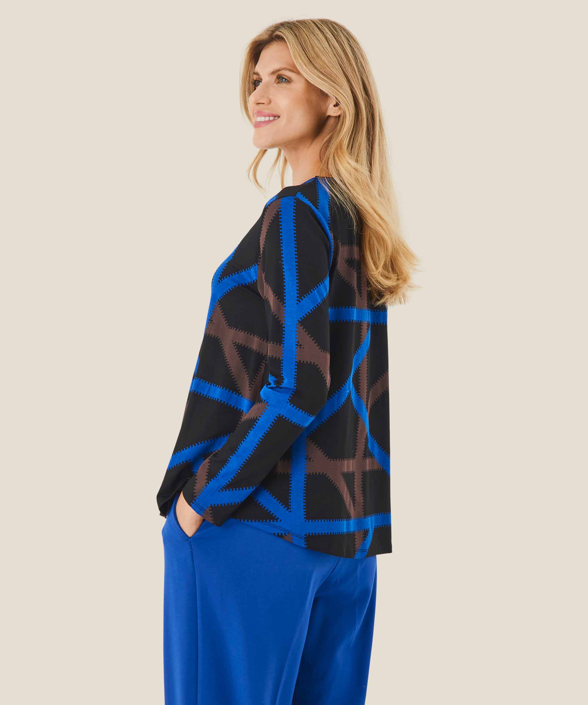 Gemustertes Rundhals-Shirt, Surf the web