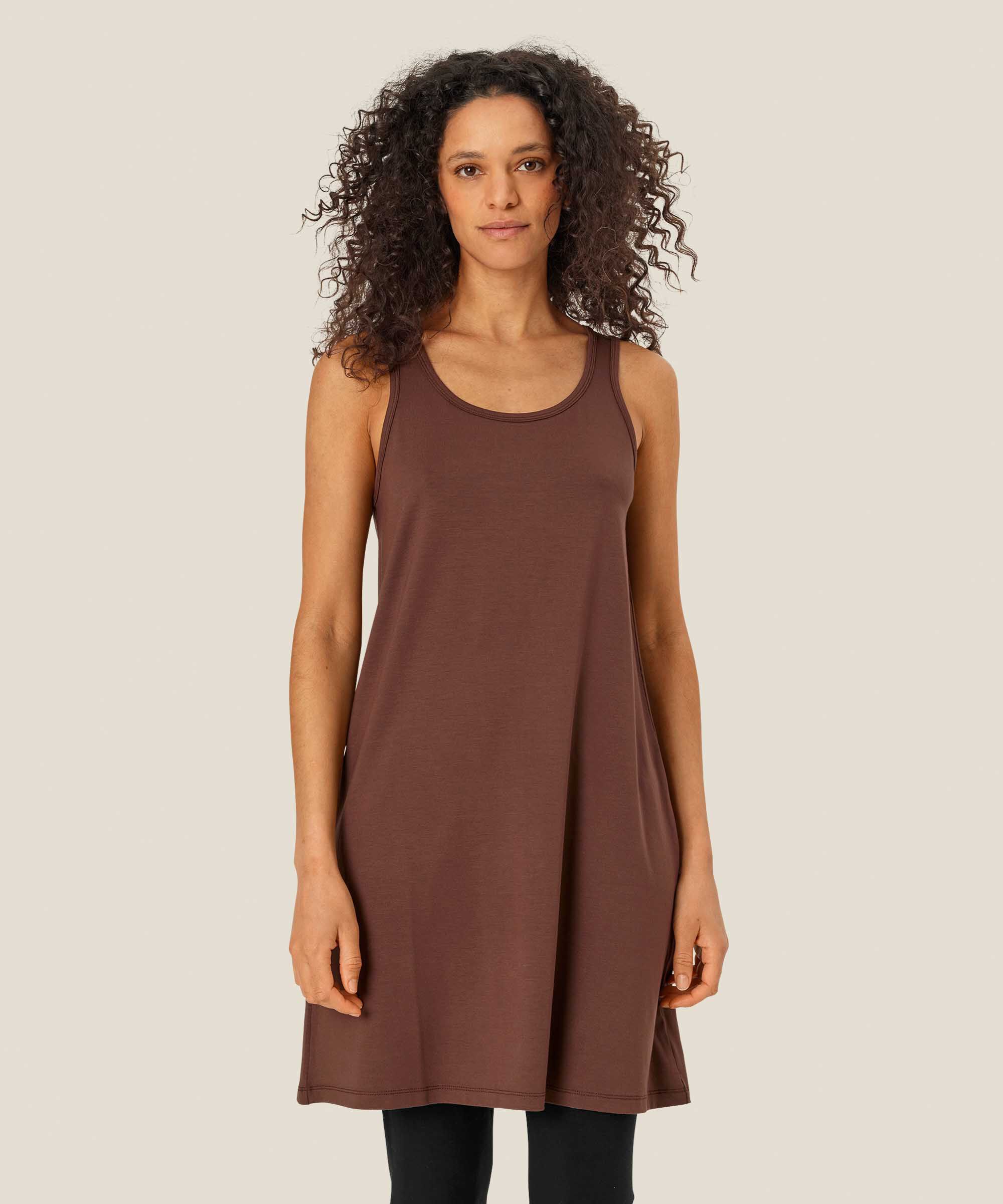 Unterkleid aus Jersey mit Rundhalsausschnitt, Chestnut