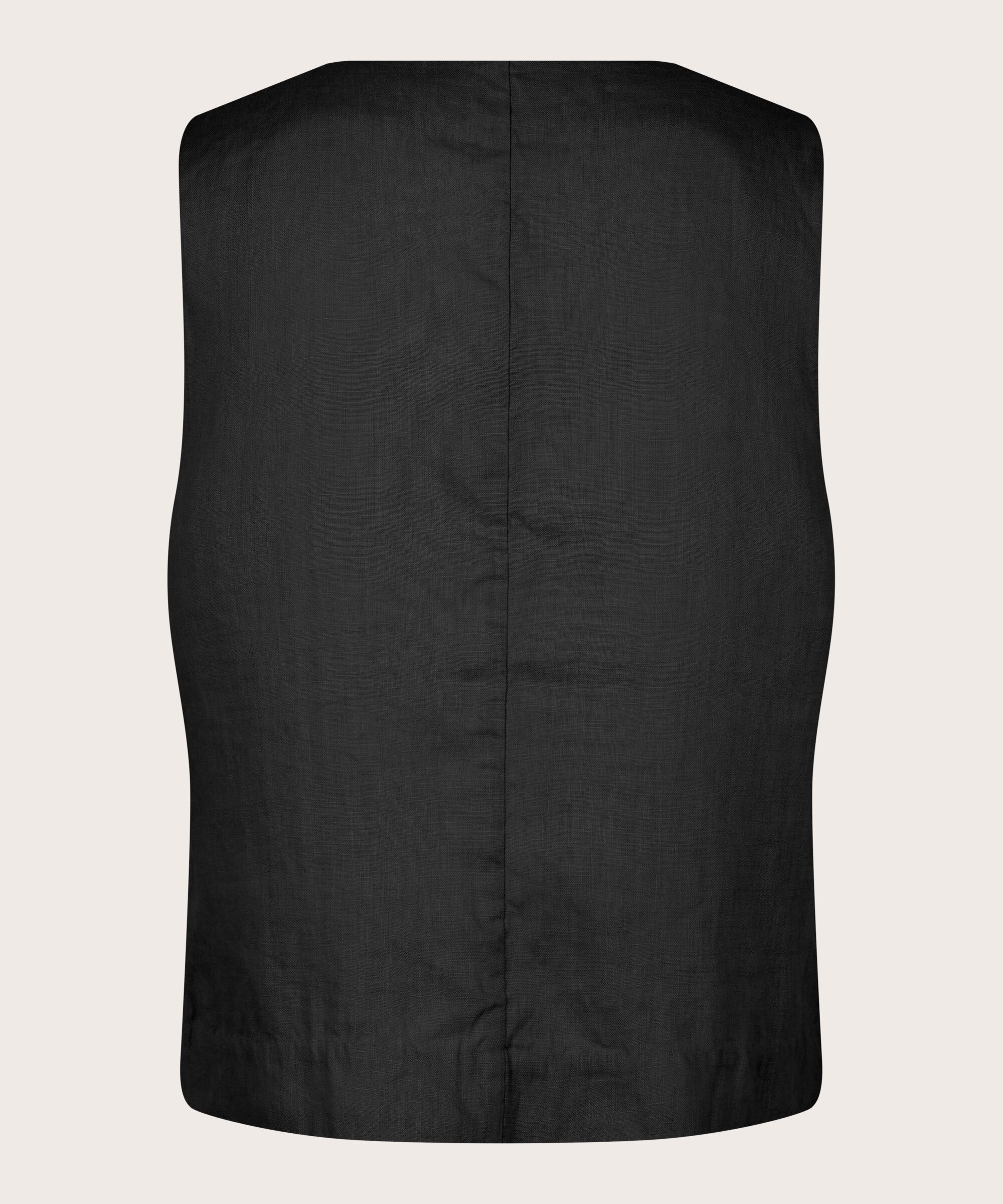 feminine Weste aus Leinen, Black
