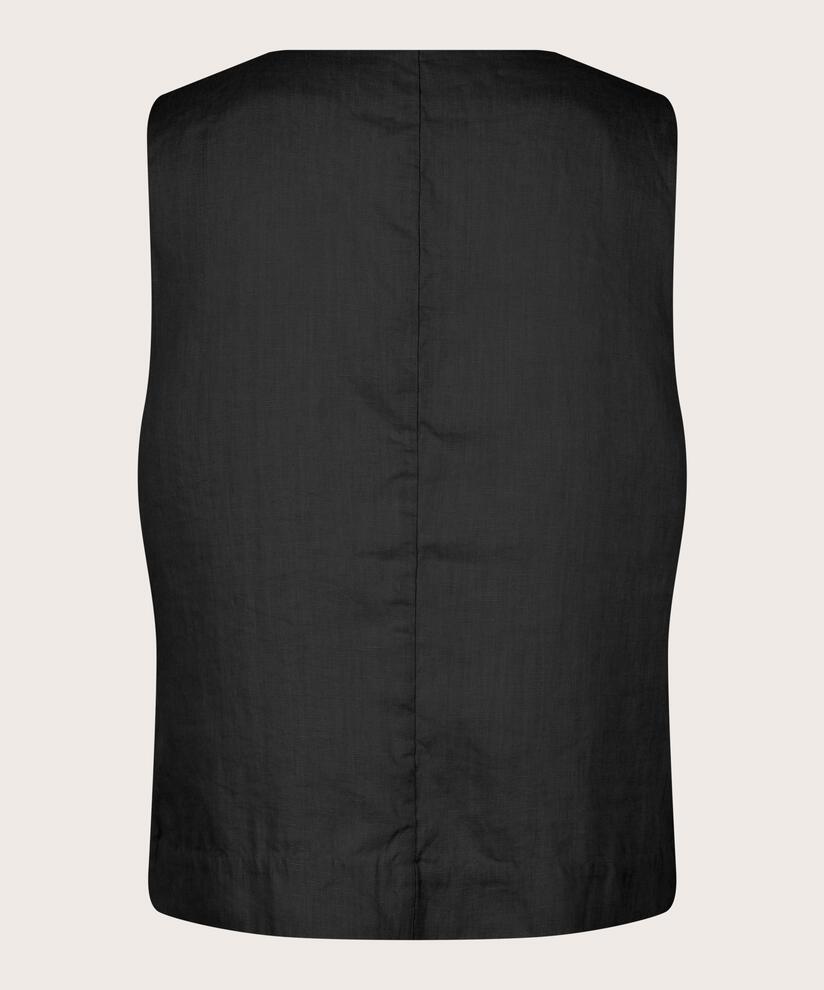 feminine Weste aus Leinen, Black