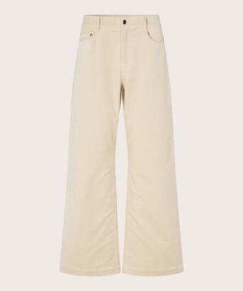 Cordhose mit weitem Bein und festem Bund, Fog