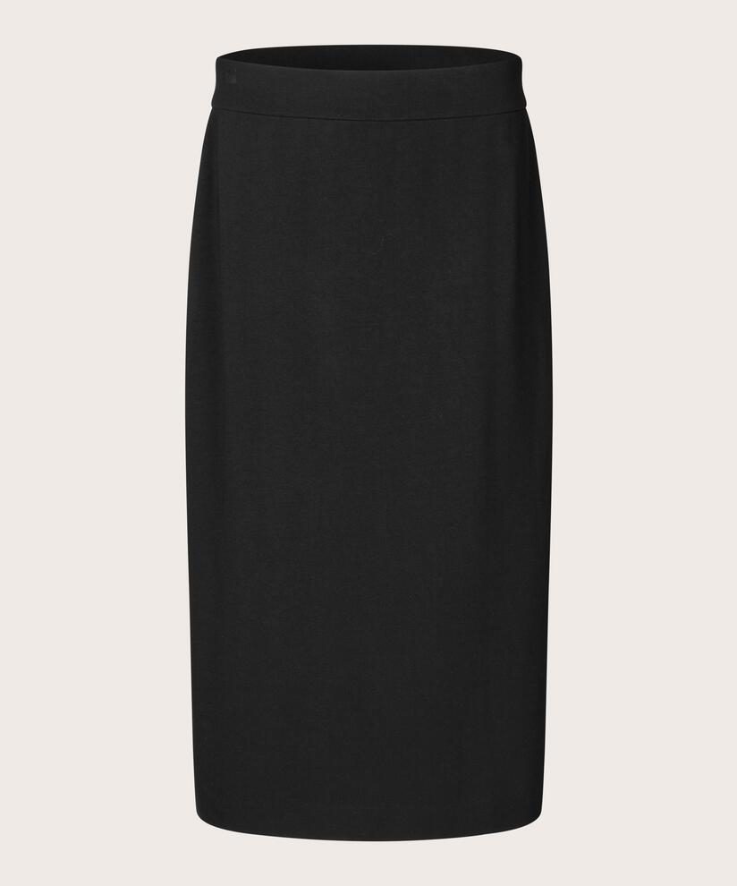 Bleistiftrock aus Jersey mit Schlitz hinten, Black