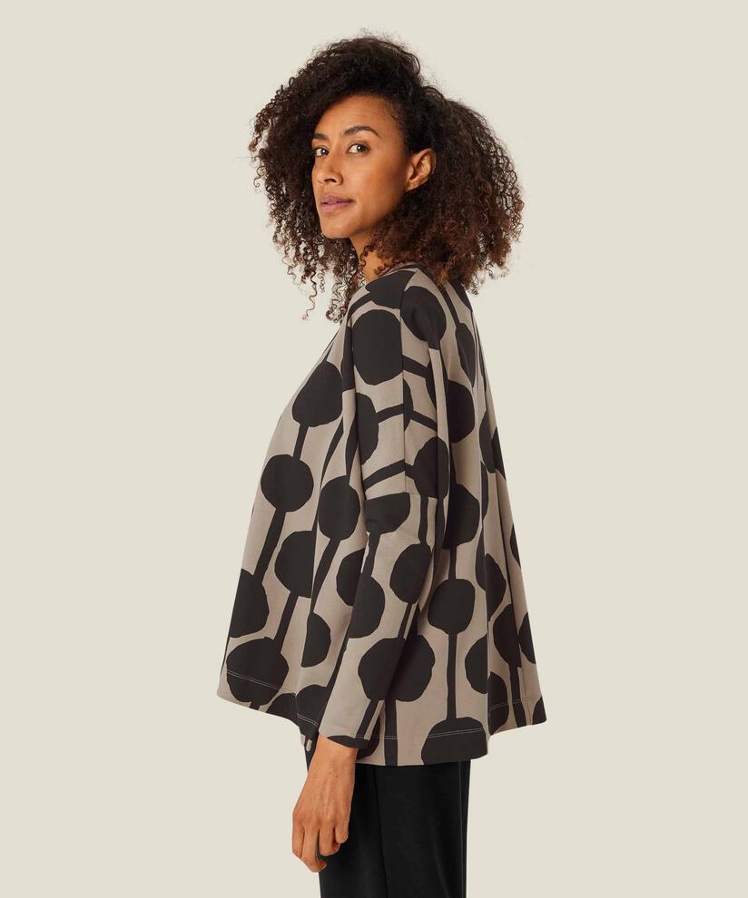 Oversize Jersey-Top mit schmalen Ärmeln, Roast Cashew