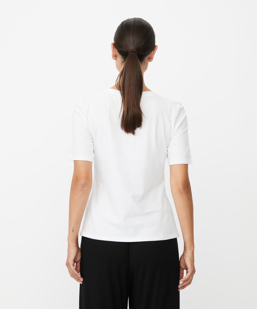 T-Shirt mit V-Ausschnitt und 1/2 Ärmeln, White