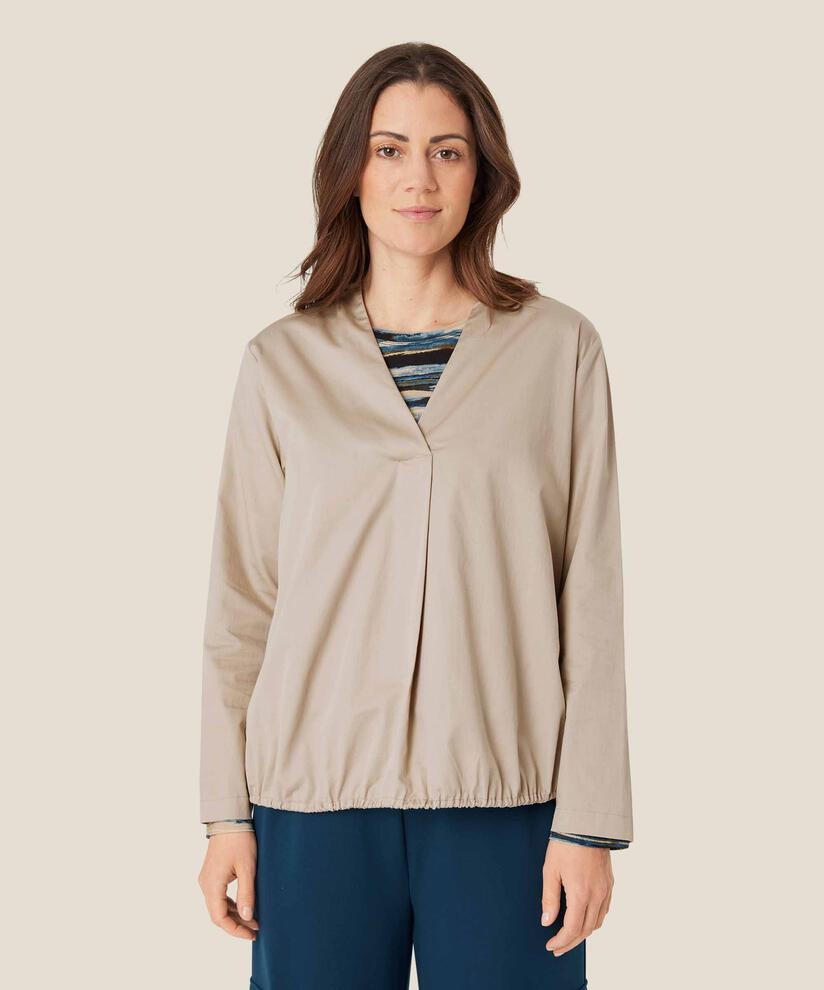 Baumwollbluse mit V-Ausschnitt, Pure Cashmere