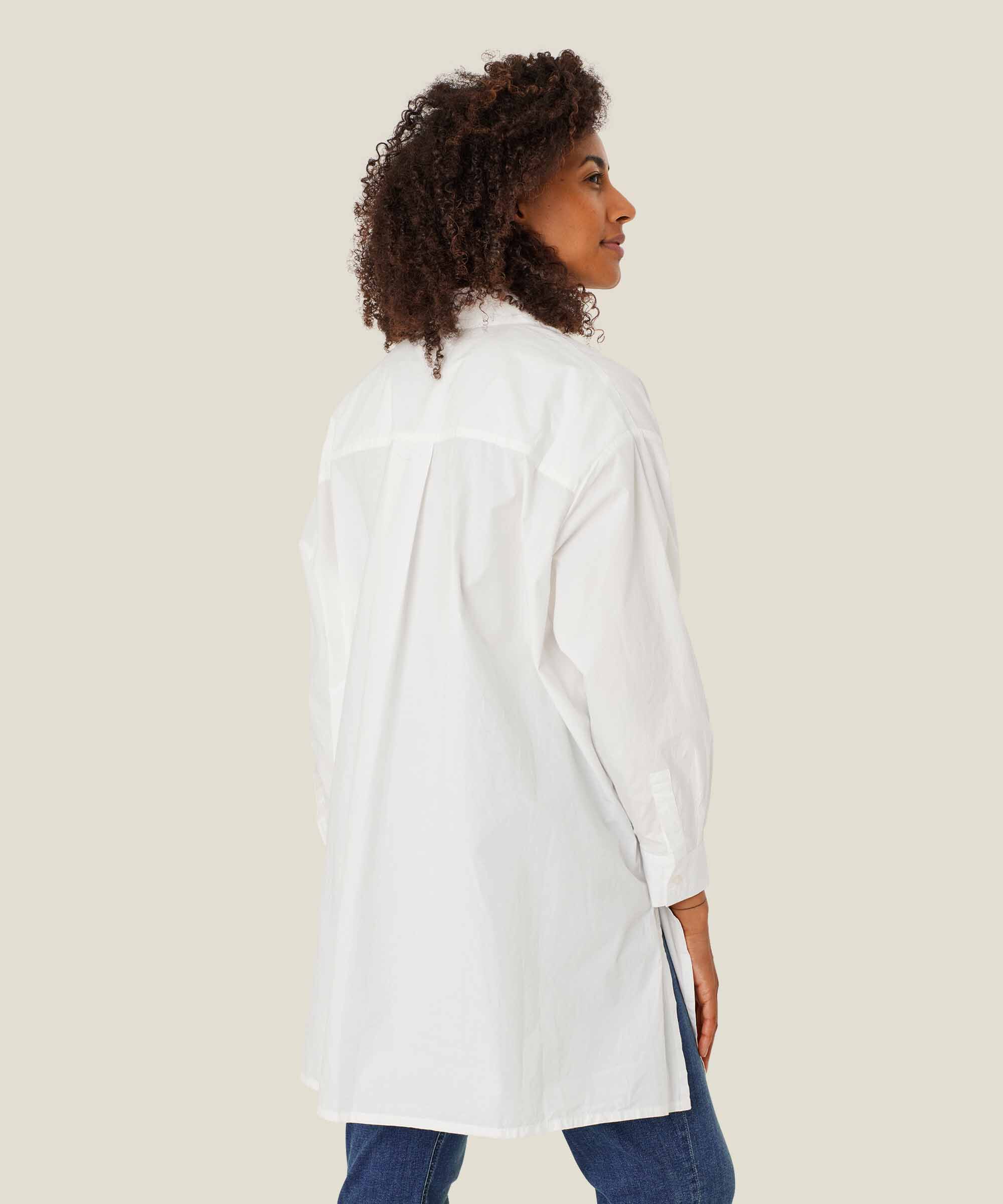 Button-Down-Hemdbluse aus Baumwolle, White