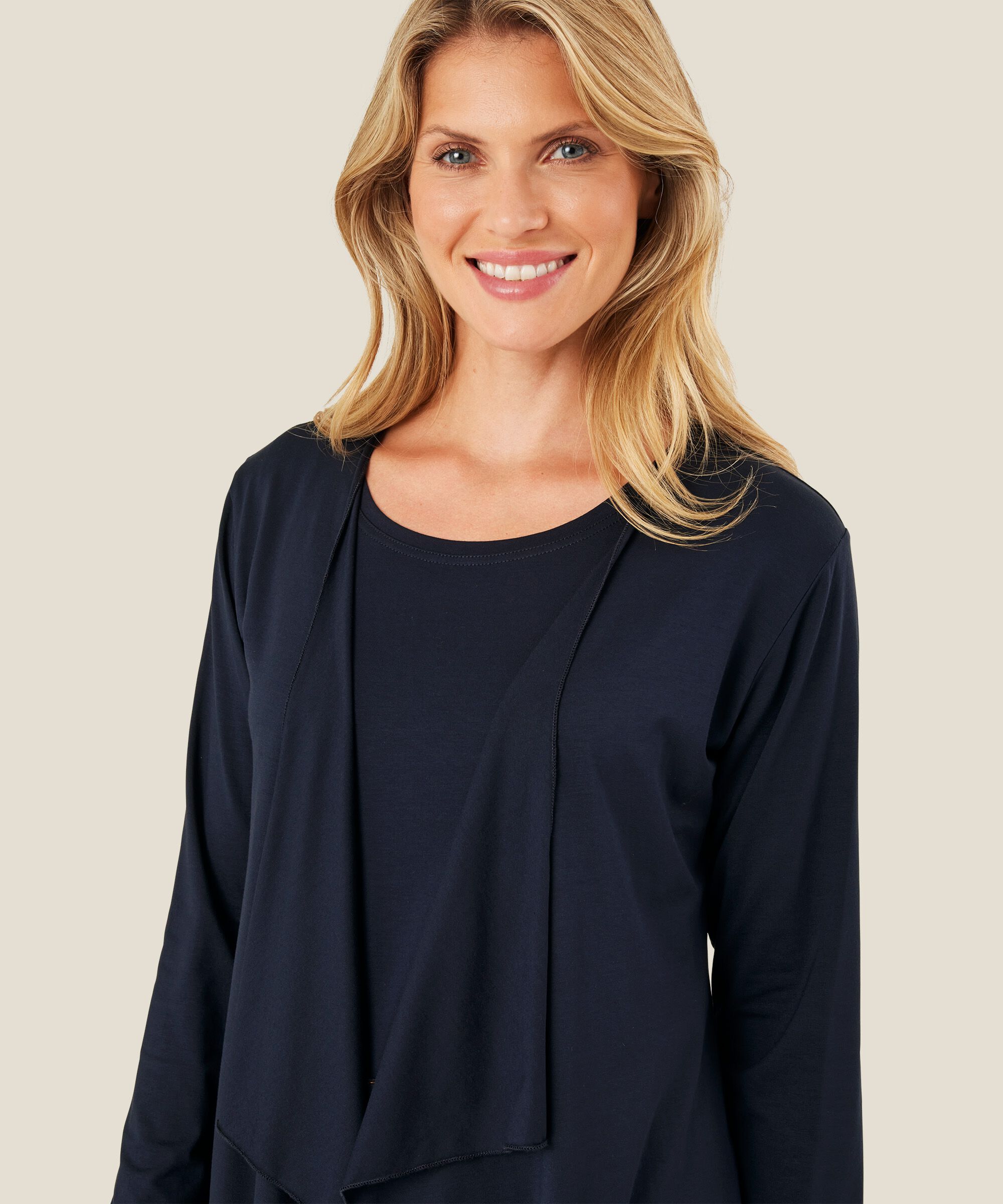 Offener Jersey-cardigan, Navy