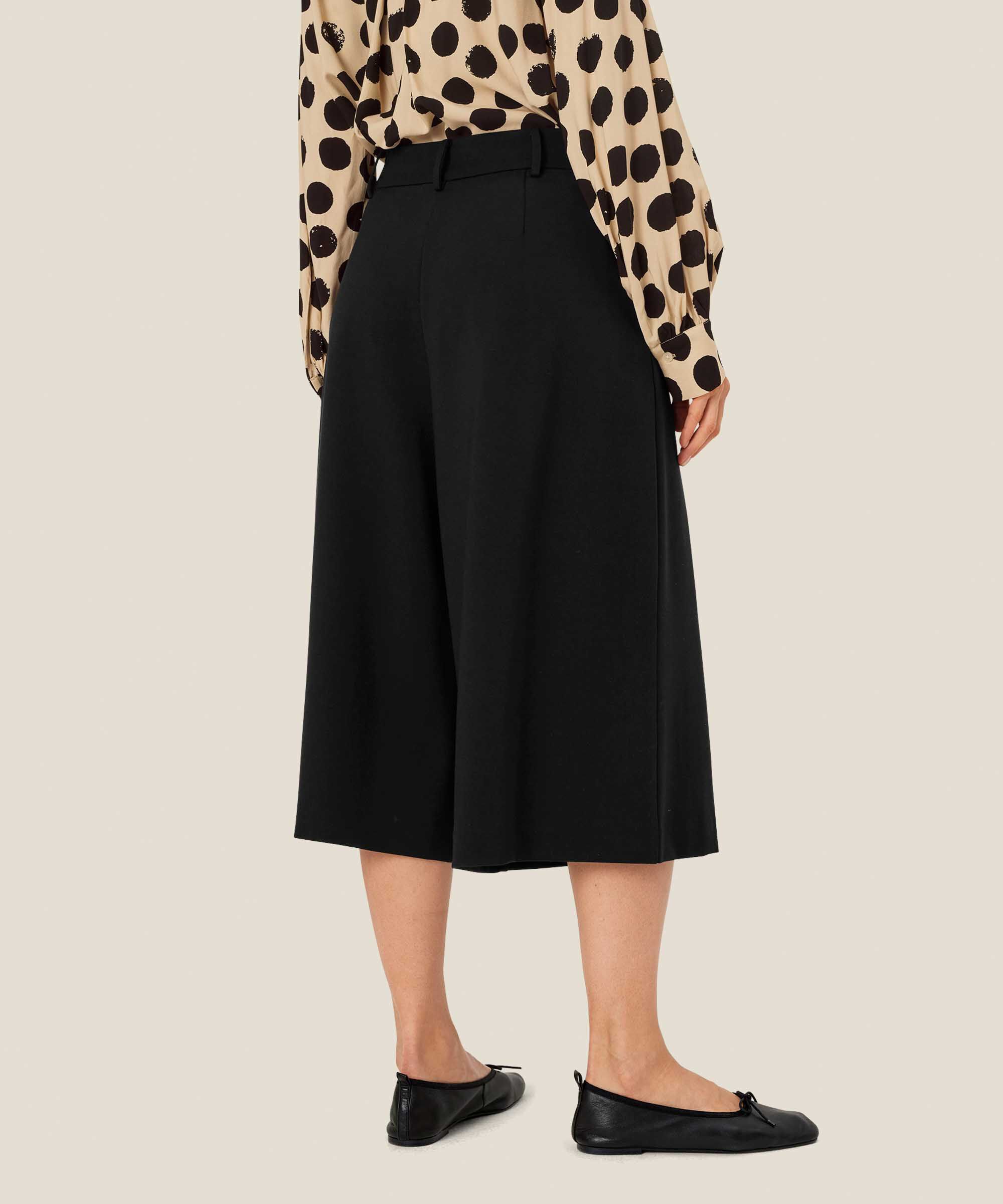 Jerseyhose Mit Falten Vorne Und Verdecktem Reißverschluss An Der Seite, Black