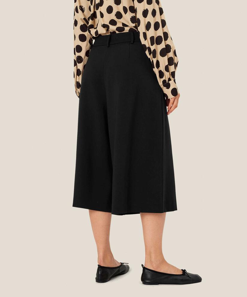 Jerseyhose Mit Falten Vorne Und Verdecktem Reißverschluss An Der Seite, Black