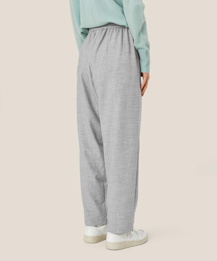 Hose mit geradem Bein und elastischem Bund hinten, L. Grey mel.