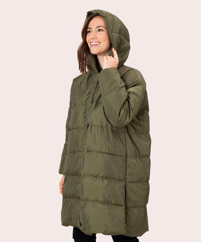 Daunenmantel Mit Kapuze, Olive Night