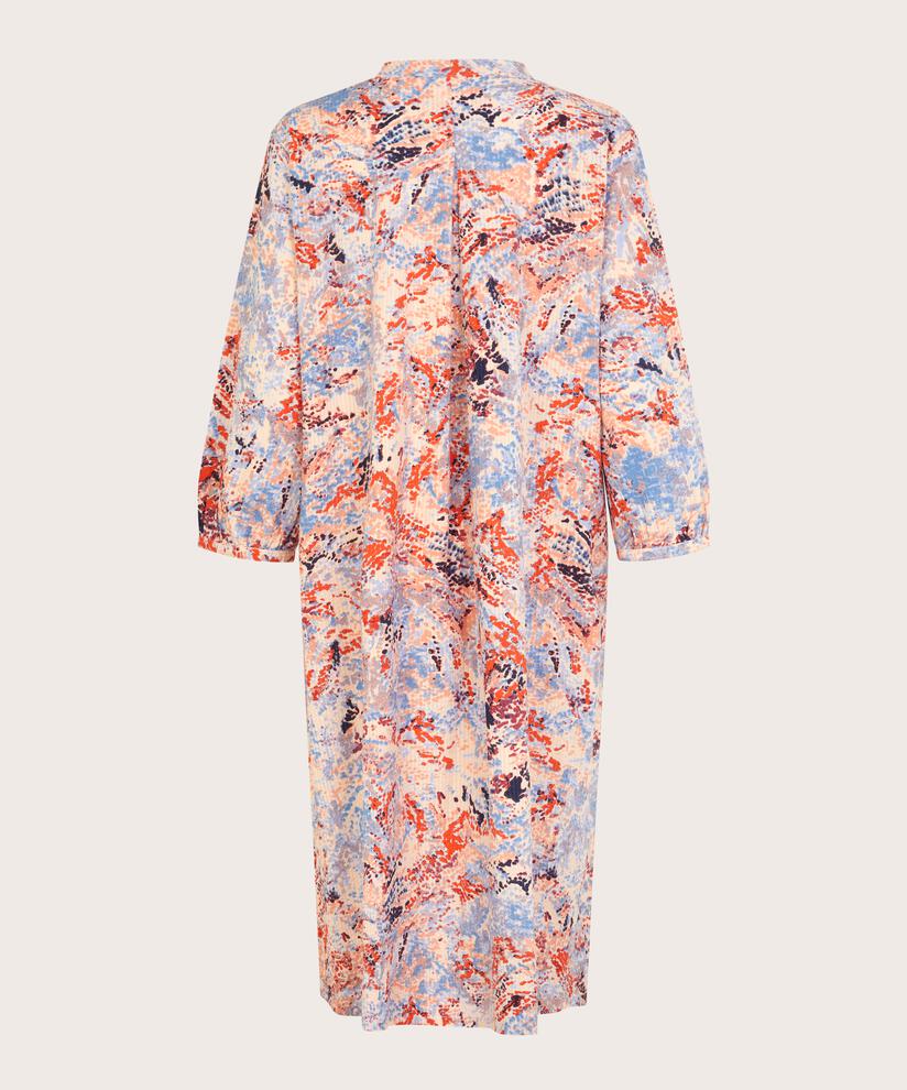 Baumwollkleid mit Bindebändern am Hals und Eingrifftaschen, Orange com