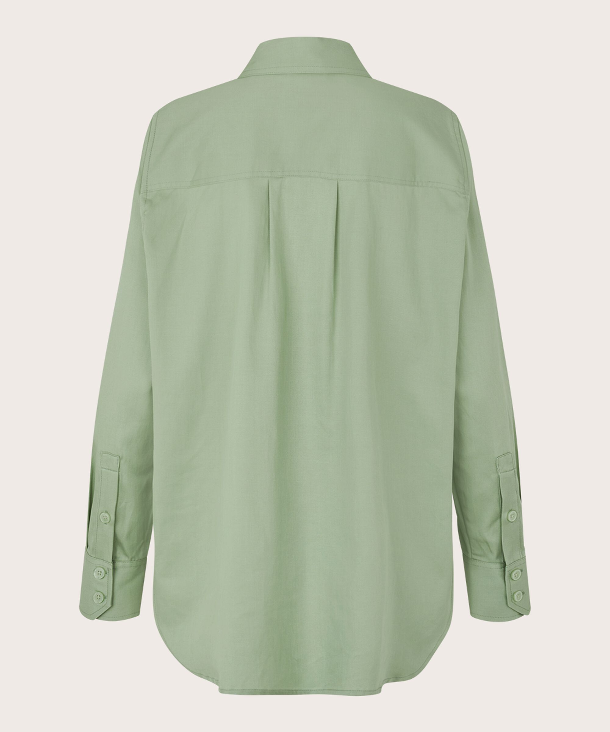 Hemd aus Baumwollmix mit längerem Rücken, Frosty Green