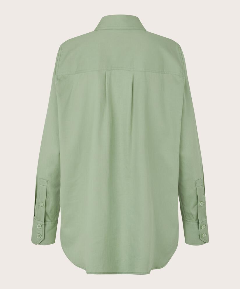 Hemd aus Baumwollmix mit längerem Rücken, Frosty Green