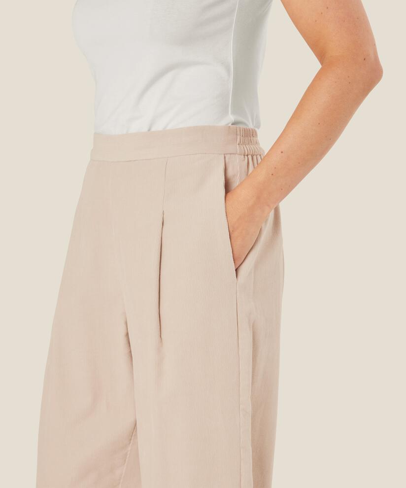 Cordhose mit Bundfalten vorne, Silver Cloud