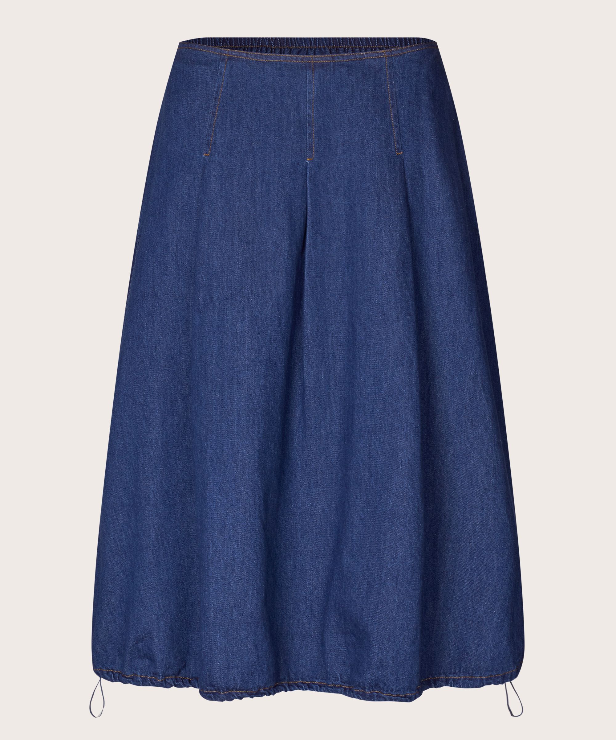Jeansrock mit elastischem Saum, Dark Denim