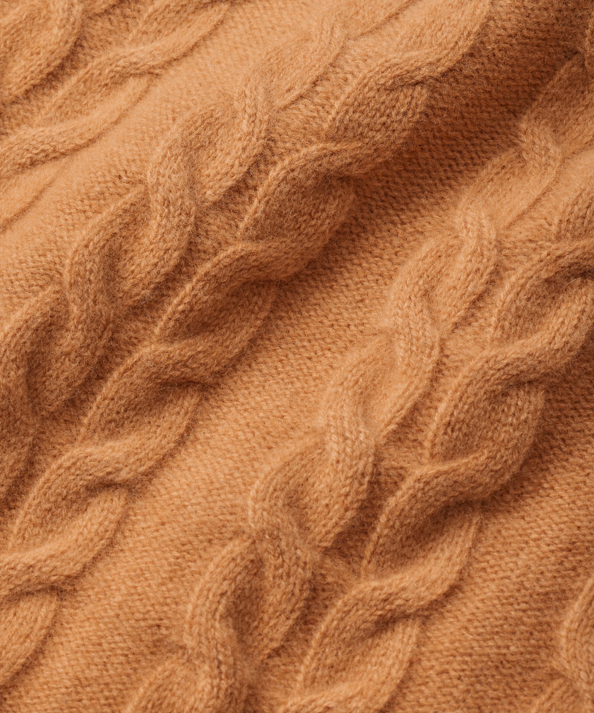 Pullover aus Wolle mit Zopfmuster, Bisquit