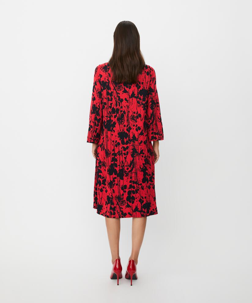 geblümtes Jerseykleid mit 3/4-Ärmeln, Scarlet Sage