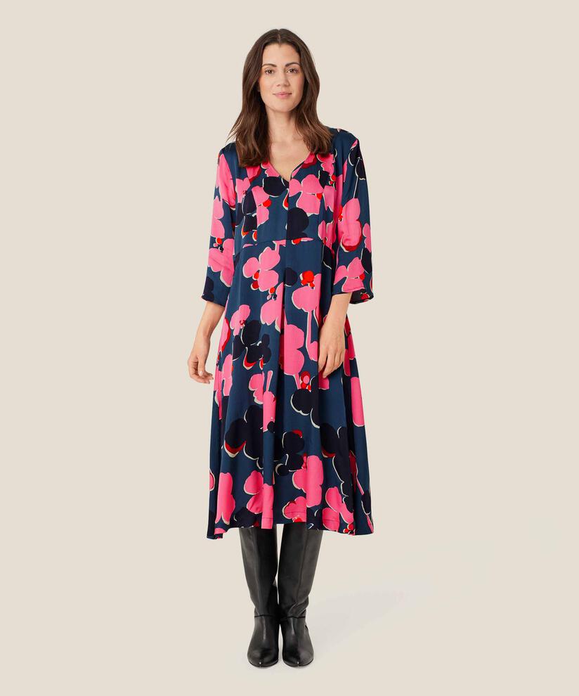 Viskosekleid mit elastischem Detail hinten, Confetti