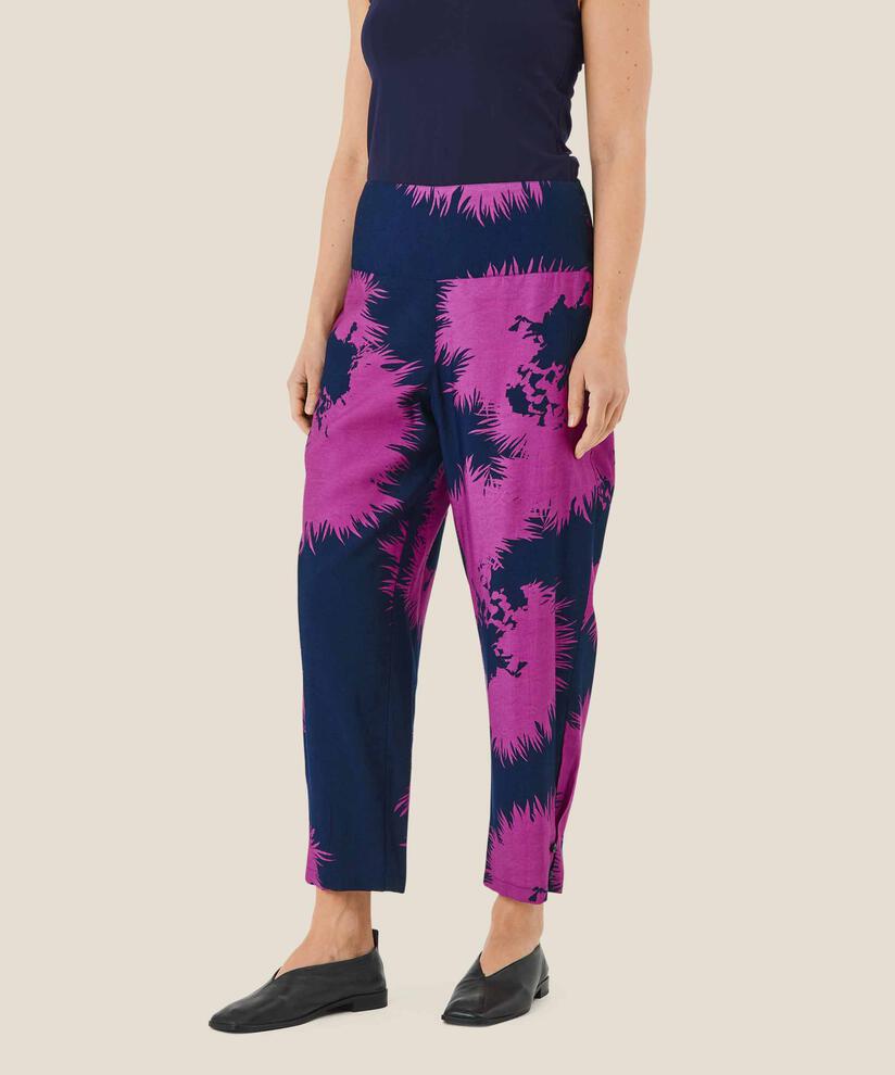 Viskosehose mit Smok hinten, Wild Aster