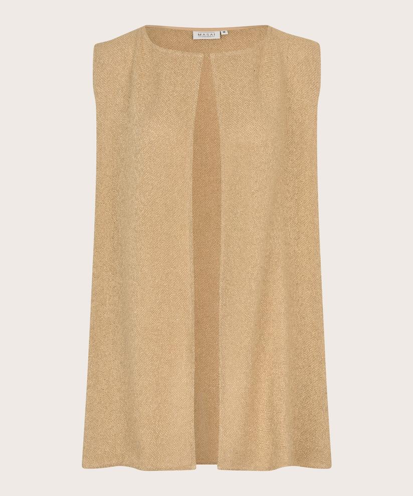 Lange, Offene Bouclé-weste, Safari