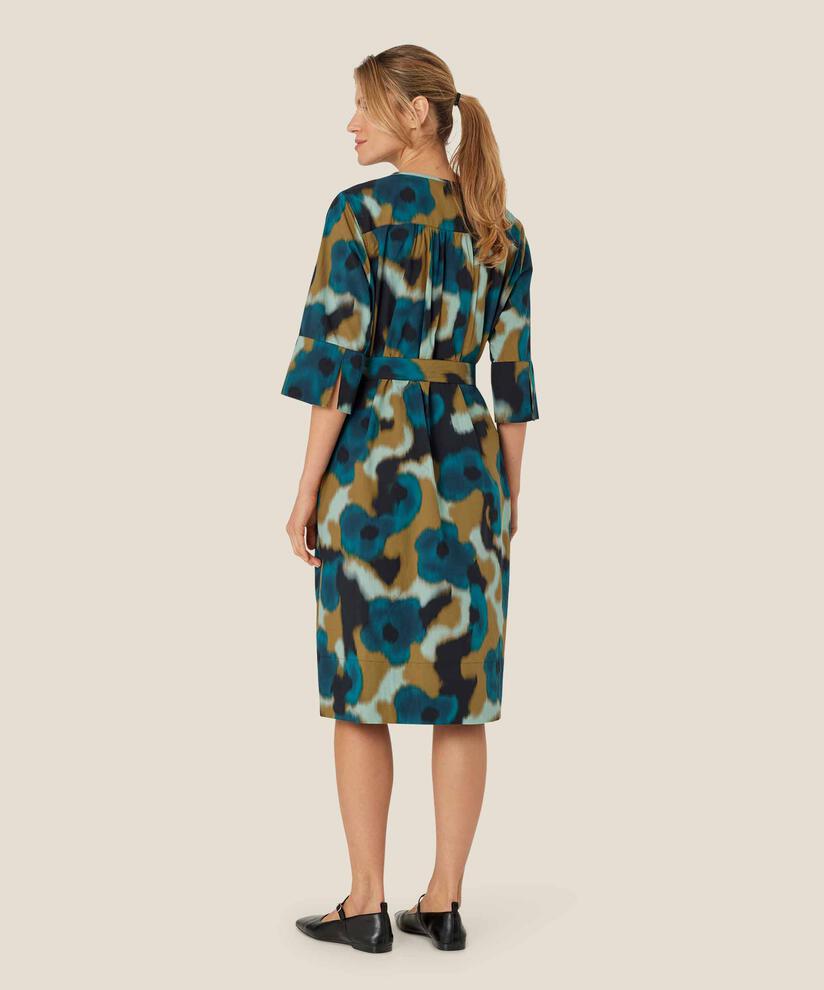 Kleid aus bedruckter Baumwolle mit Eingrifftaschen, Celestial