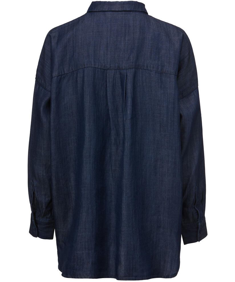 INGA HEMDBLUSE, Dark Denim