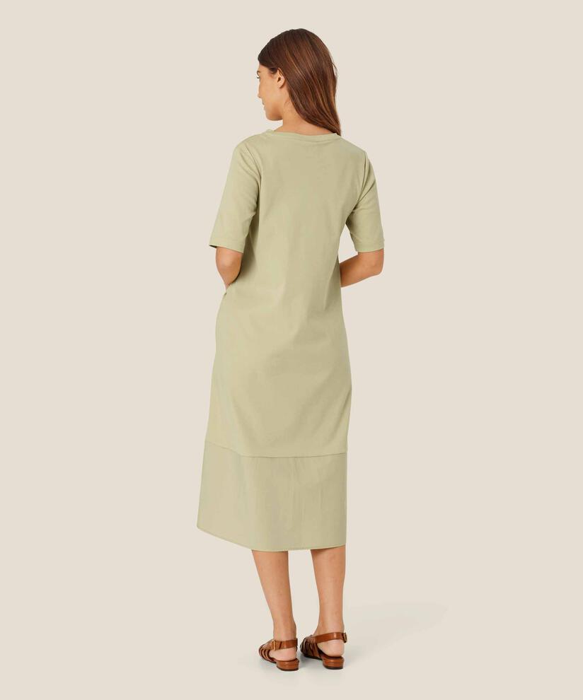 Kleid aus einem Mix aus Jersey und Baumwoll-Popeline, Bog