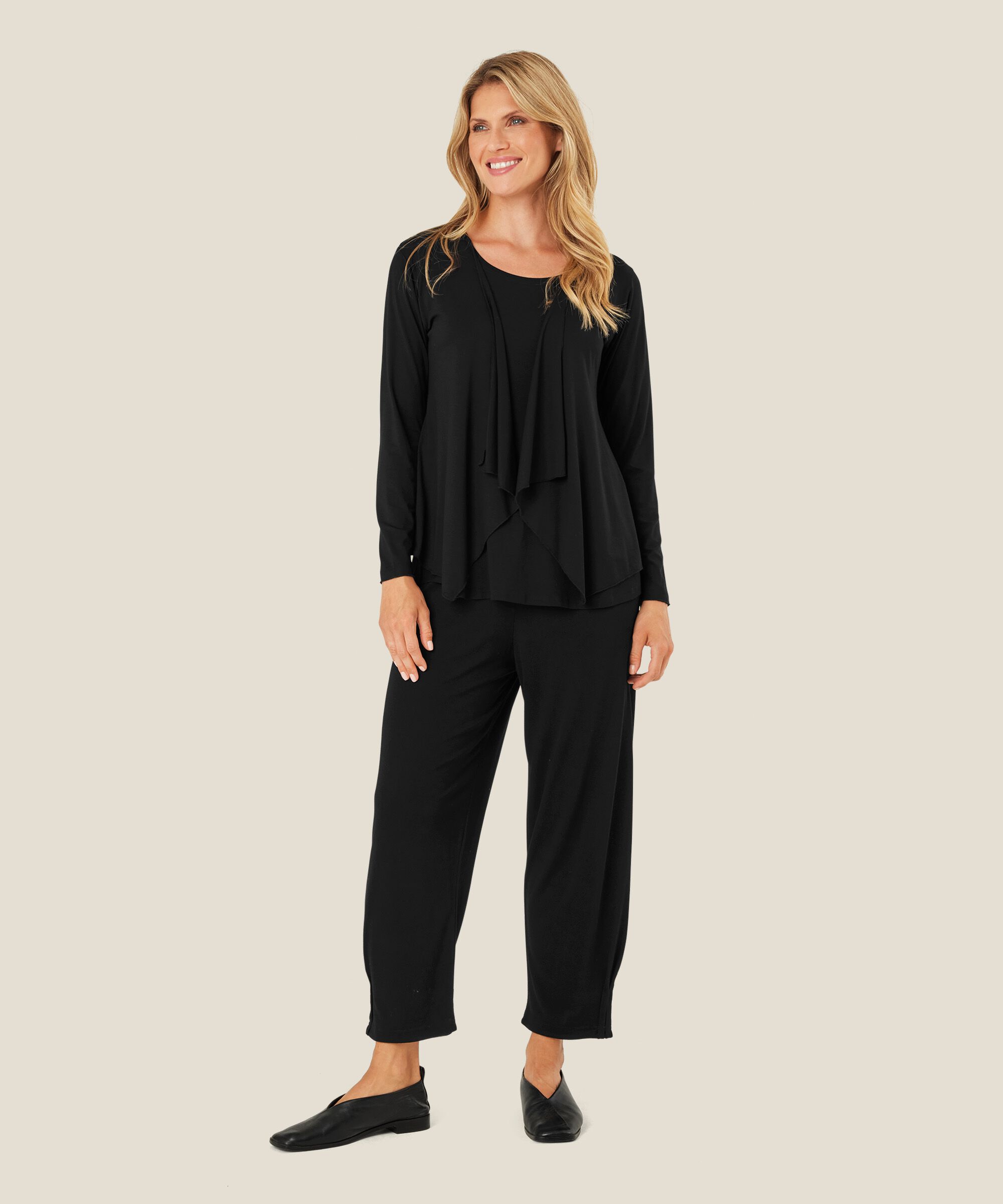 Offener Jersey-cardigan, Black