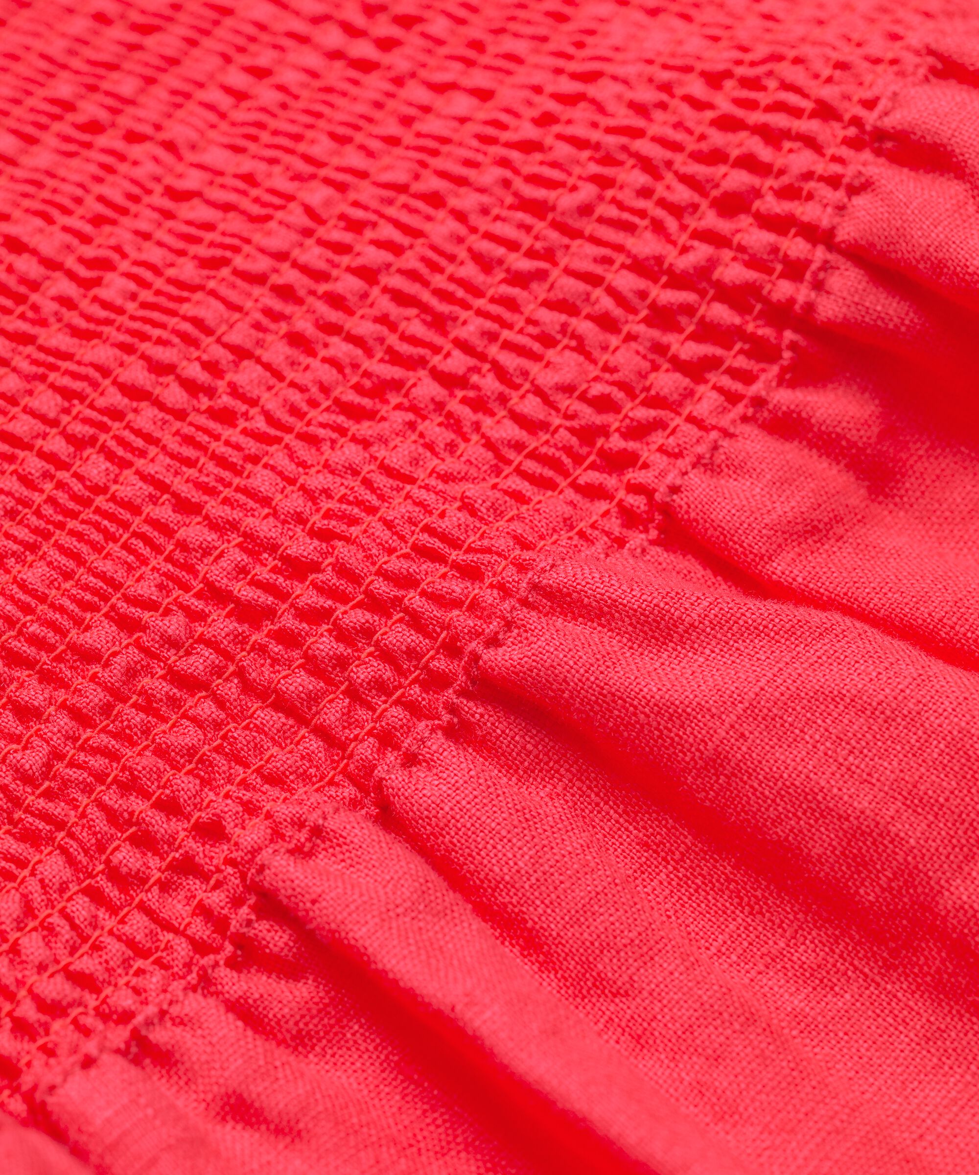 Leinenshorts Mit Gesmoktem Gummizug Hinten, Hibiscus