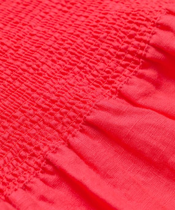 Leinenshorts Mit Gesmoktem Gummizug Hinten, Hibiscus