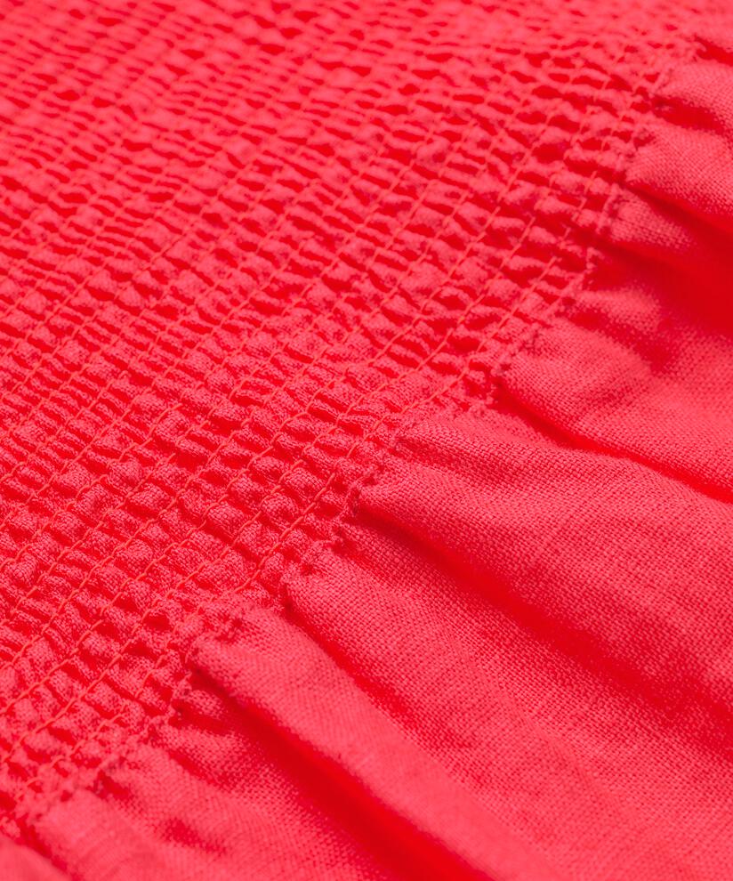 Leinenshorts Mit Gesmoktem Gummizug Hinten, Hibiscus