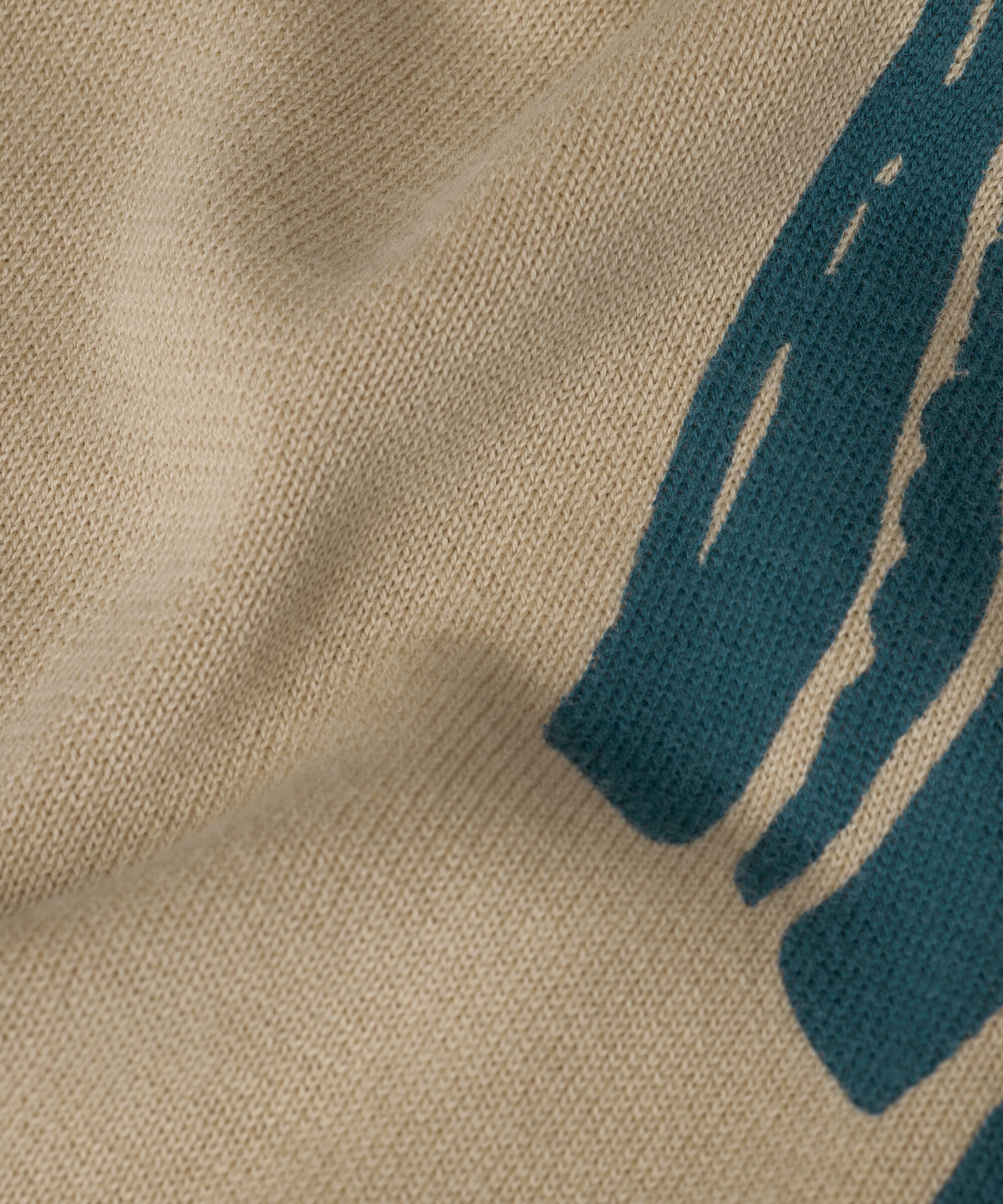 Feinstrick-Top mit Print und gerippten Kanten, Reflect Pond